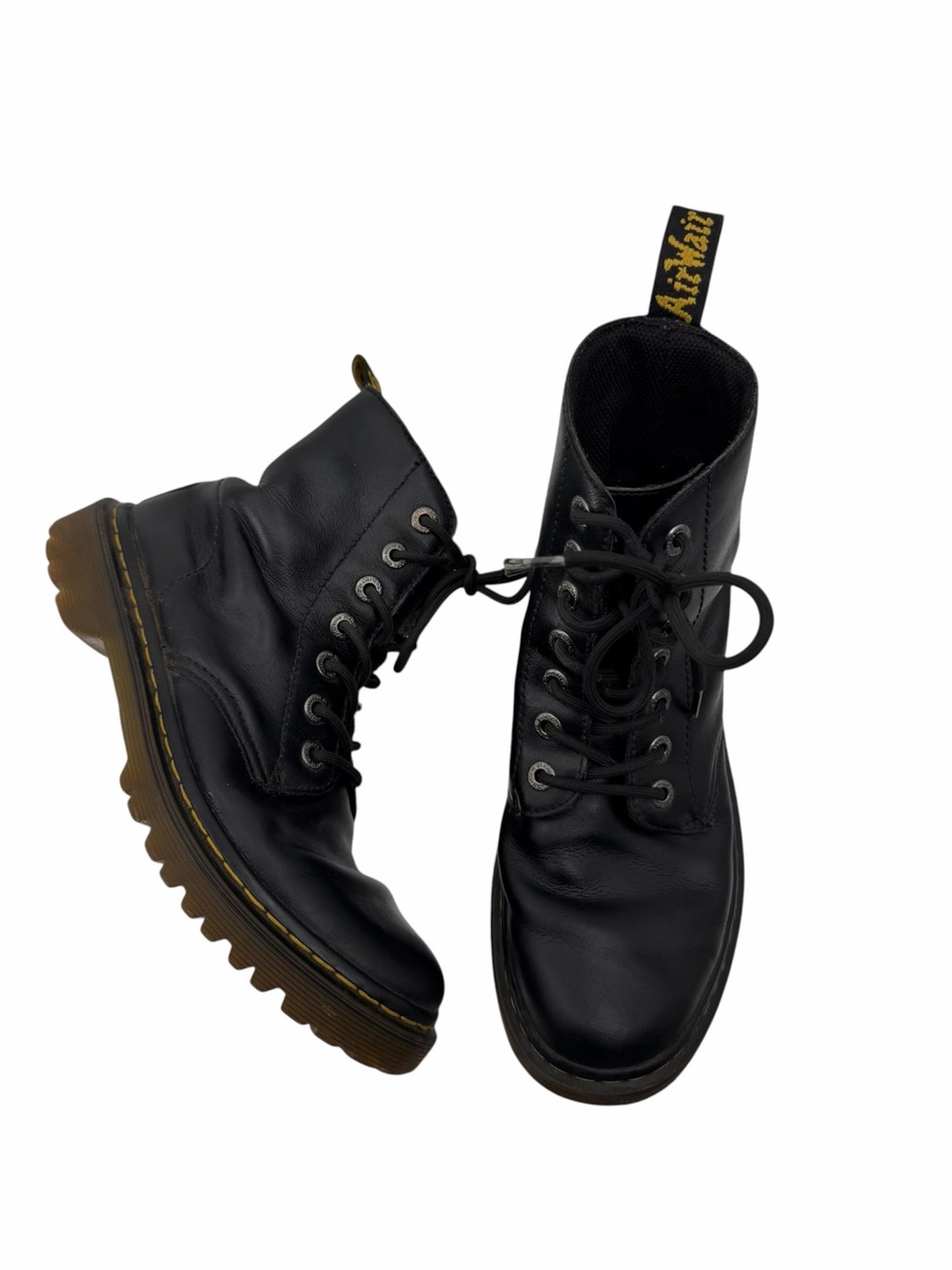 Dr. Martens Air Wair Luana Black Classic Lace-Up Platform Combat Boot US W Sz 8